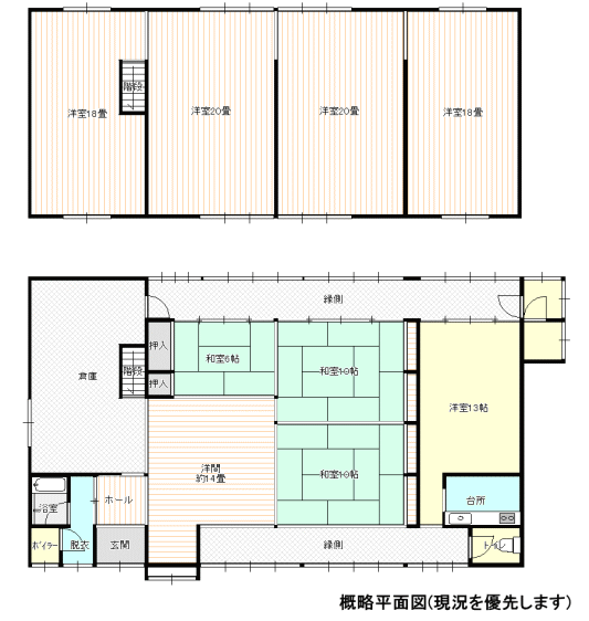 Floor plan for Chino City Yonezawa Kita-Ooshio Historic Farmhouse
