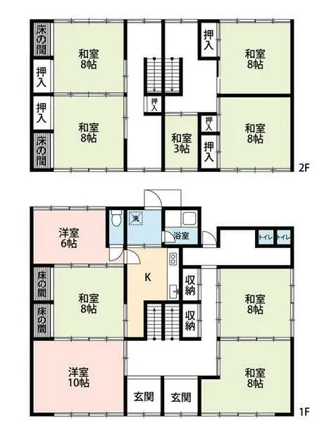 Floor plan for 1920s wood house, 8-min walk to station, Fukui