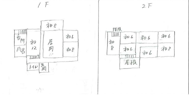 Floor plan for 1970s wood house on a large plot in Niigata