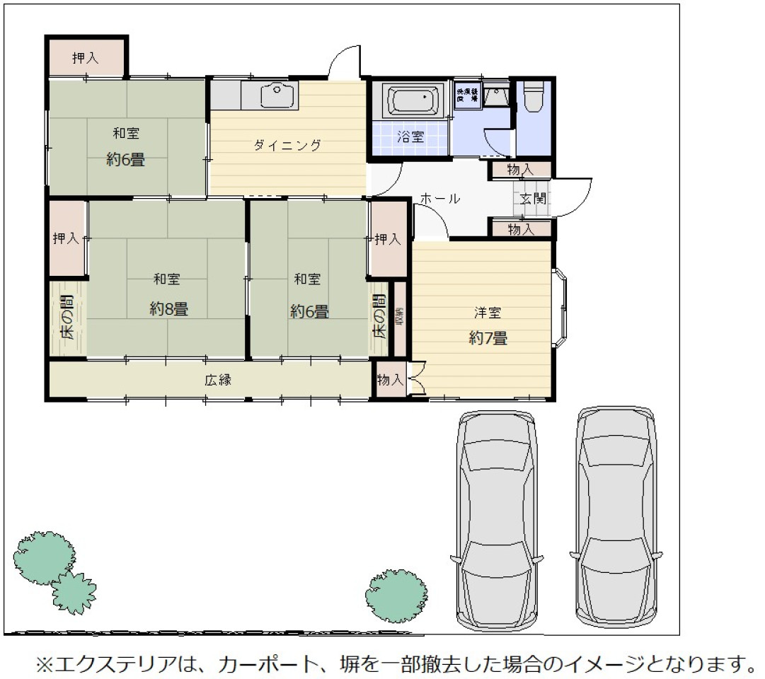 Floor plan for 1970s wood house in Utsunomiya, Tochigi