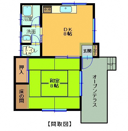 Floor plan for 1980s wood house with storehouses in Shiga