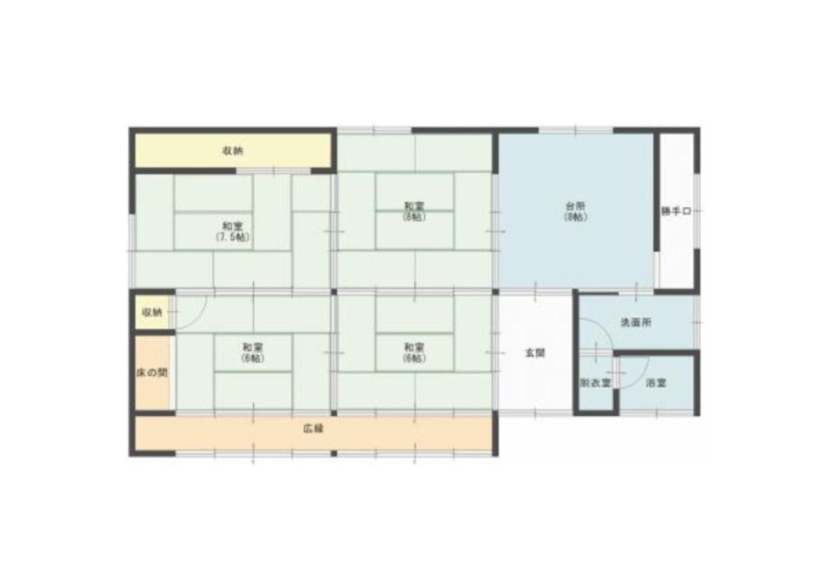 Floor plan for Wood house near the coast in Maizuru, Kyoto