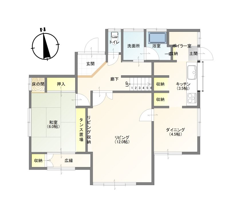 Floor plan for 1980s wood house in Iwate