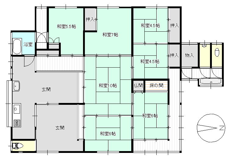 Floor plan for Wood house, 15-min walk to station, Tottori