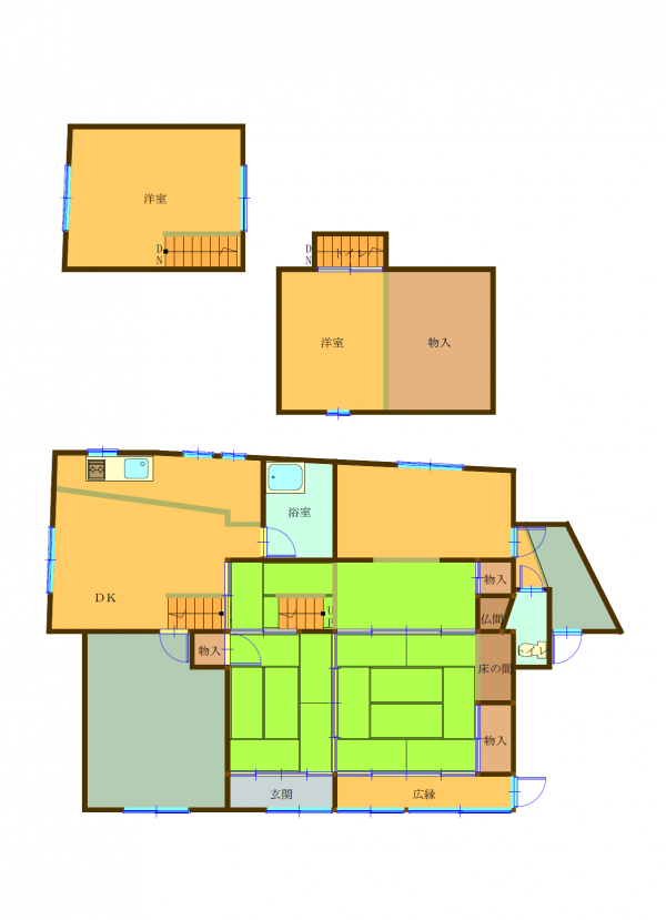 Floor plan for 1950s wood house in Okayama