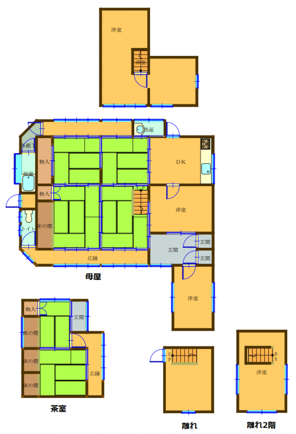 Floor plan for 1910s wood house in Kasaoka