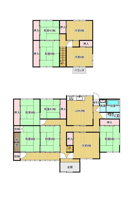 Floor plan for 1980s wood house, 8-min walk to station, Wakayama