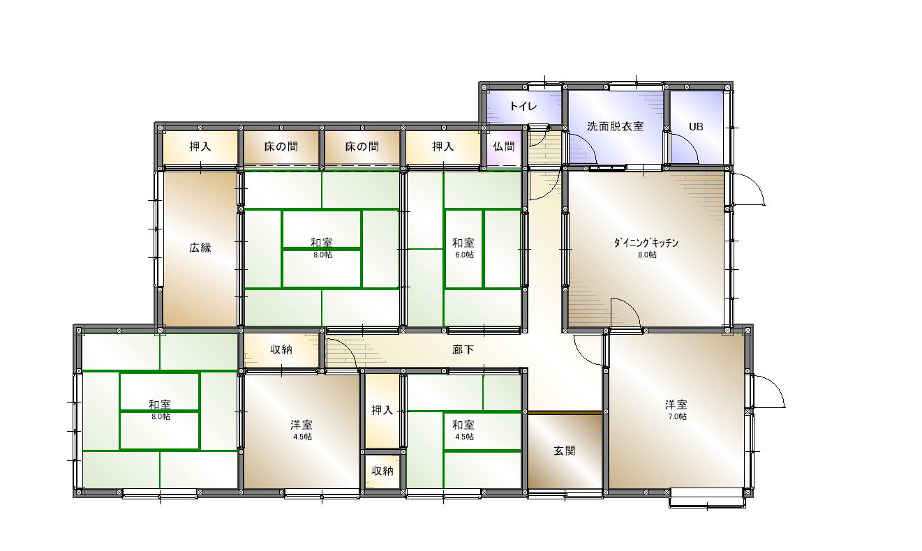 Floor plan for 1960s wood house in Ehime
