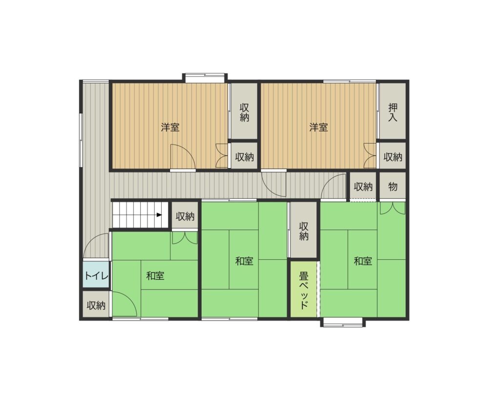 Floor plan for Large Kasumi property with many rooms suitable for storage or employee housing (R6-K-15)