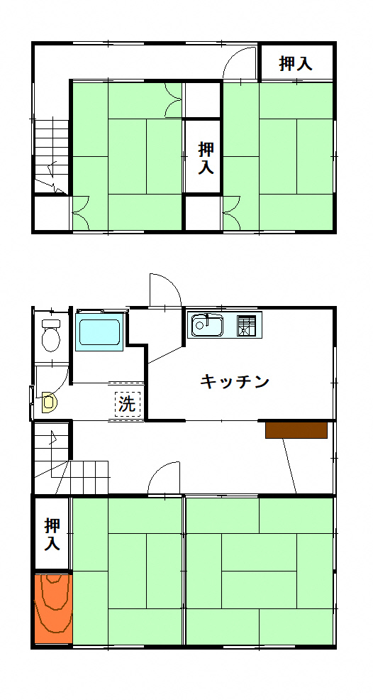 Floor plan for 1970s wood house in Aomori