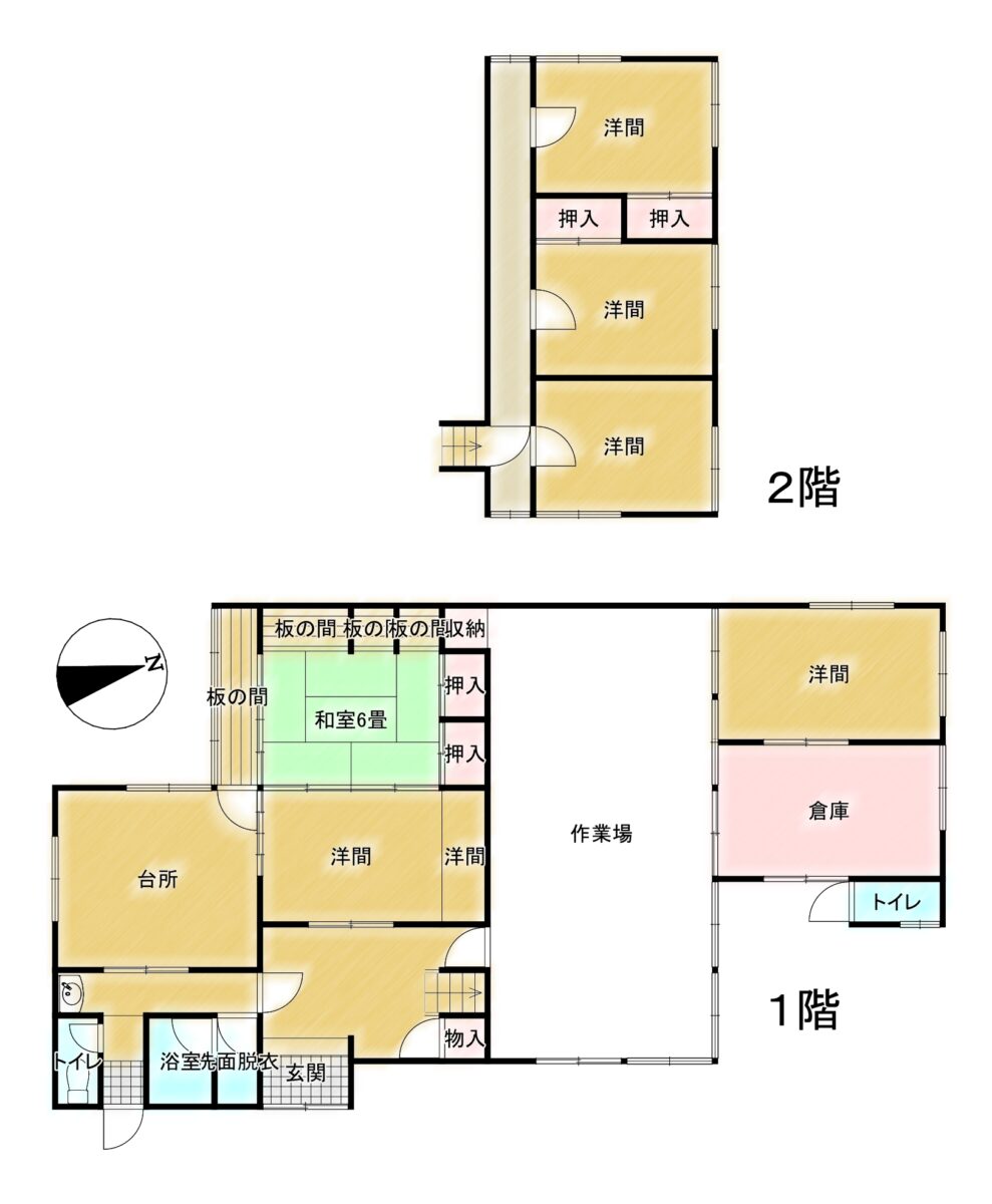 Floor plan for 1960s wood house in Hyogo