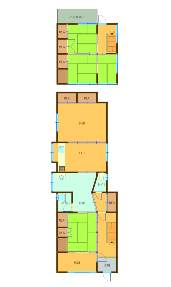 Floor plan for 1970s wood house, 15-min walk to station, Okayama