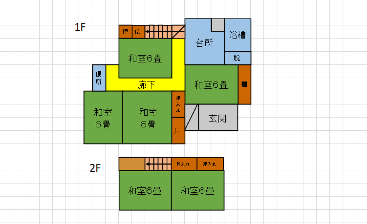Floor plan for 1970s wood house in Tochigi