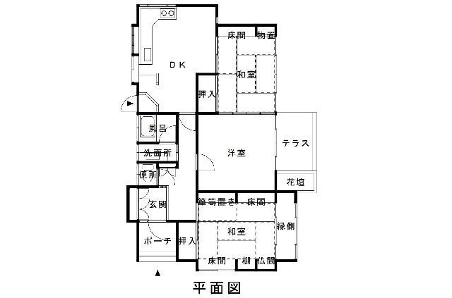 Floor plan for 1970s wood house, 8-min walk to station, Nagasaki