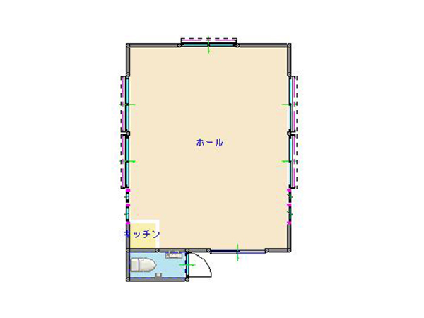Floor plan for Building that used to be a cram school, has a simple sink and toilet. Comes with farmland.