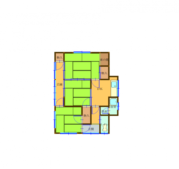 Floor plan for 1970s house, 17-min walk to station, Okayama