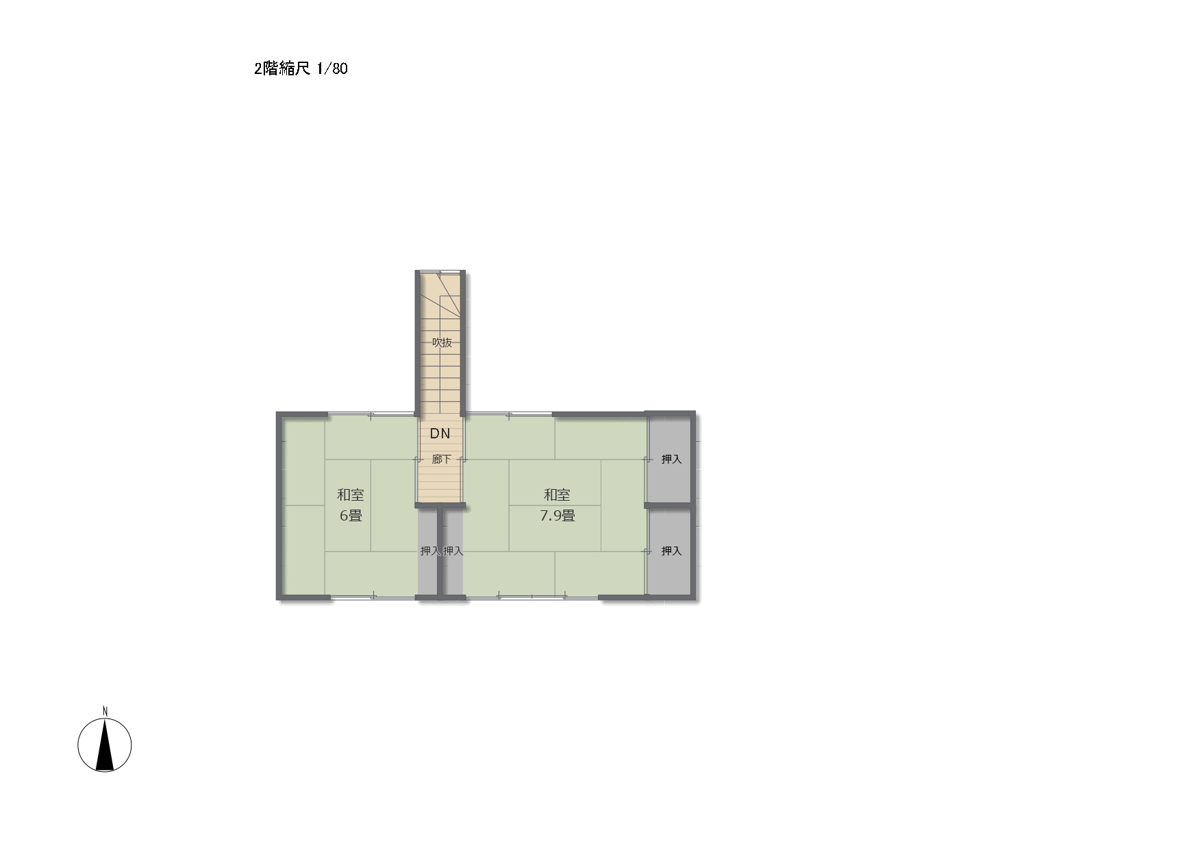 Floor plan for 1960s wood house, 13-min walk to station, Nagano