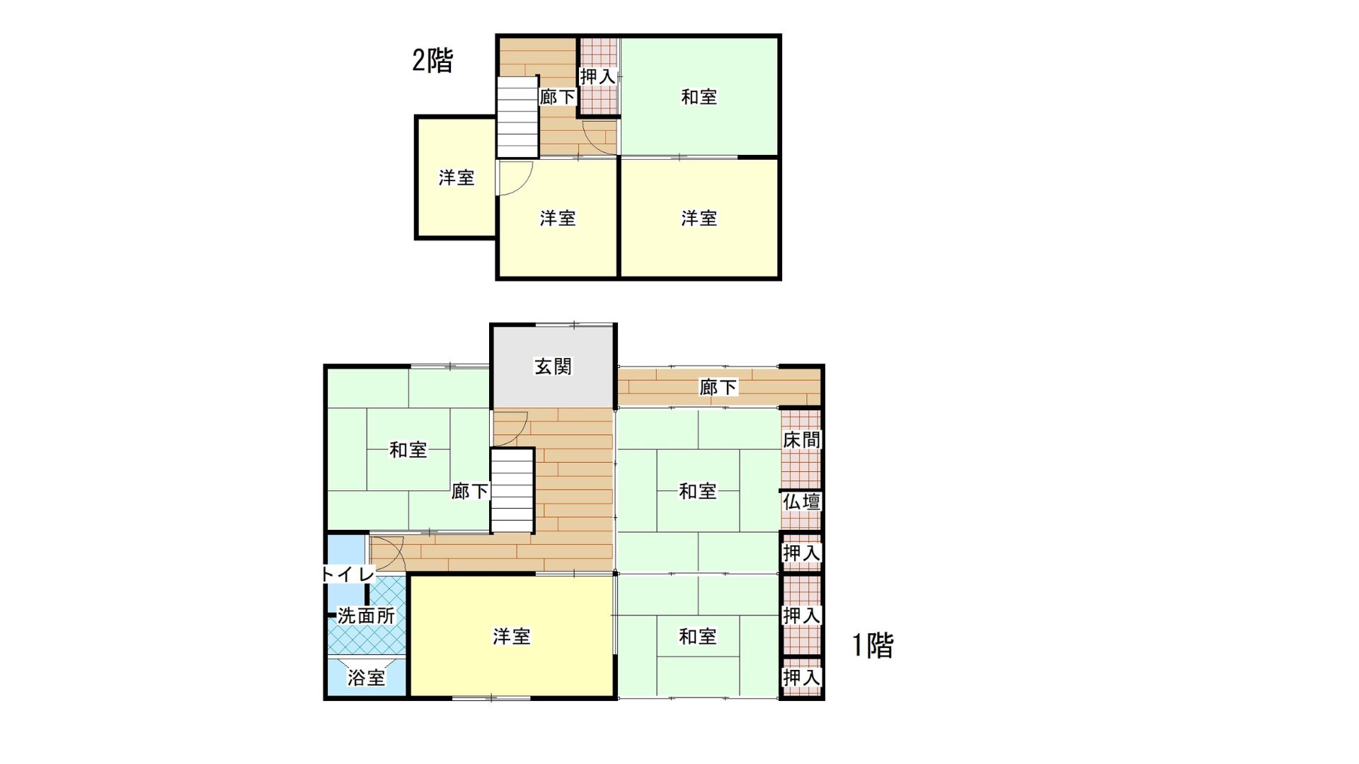 Floor plan for 1980s wood house, 8-min walk to station, Gifu