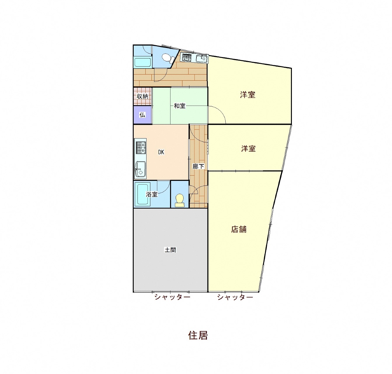 Floor plan for 1970s house with outbuildings in Kochi