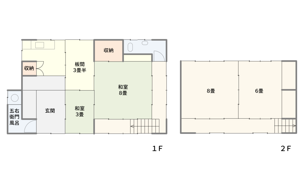 Floor plan for 1860s wood house in Nara