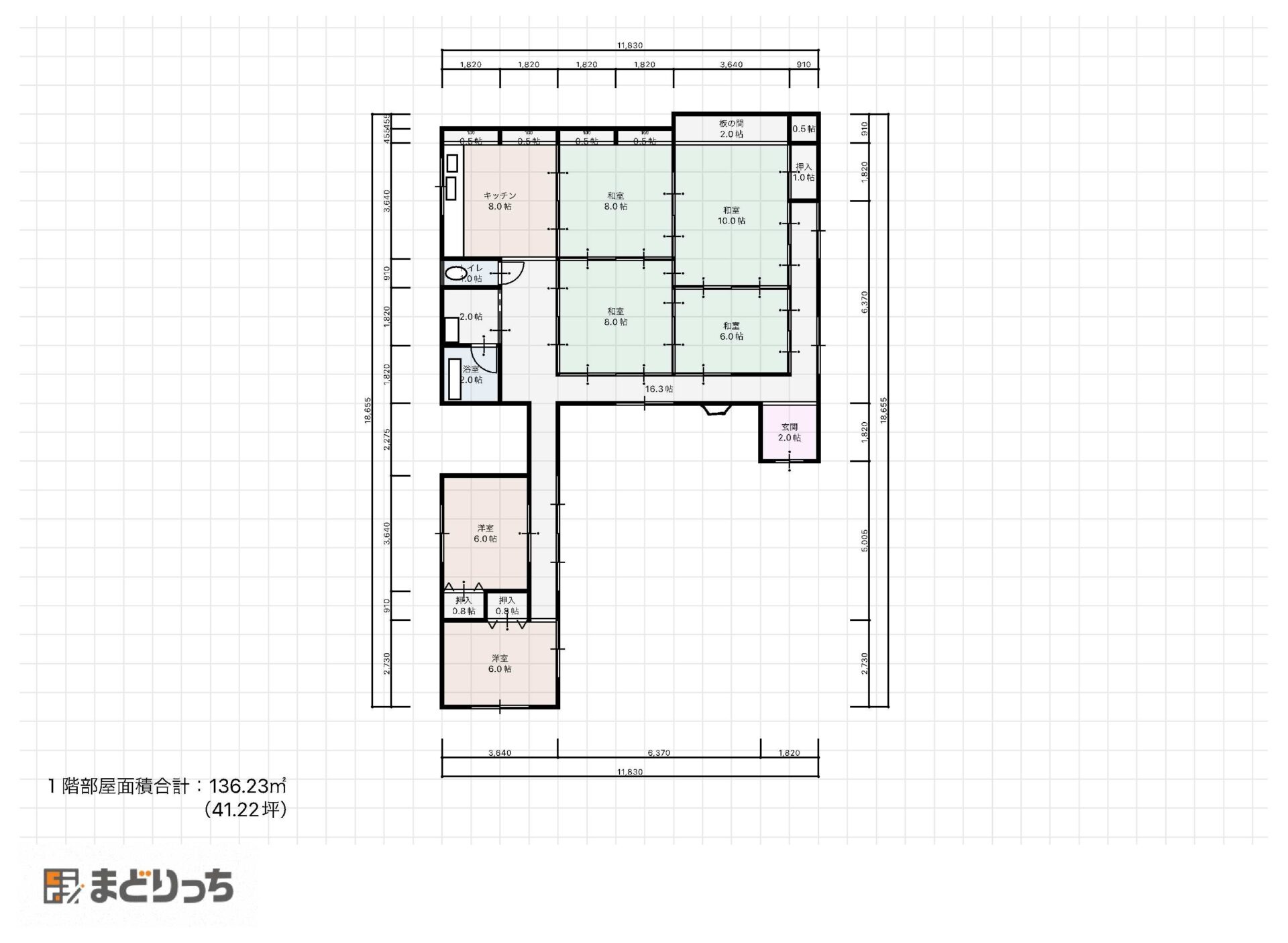 Floor plan for 1950s wood house on a large plot in Shizuoka