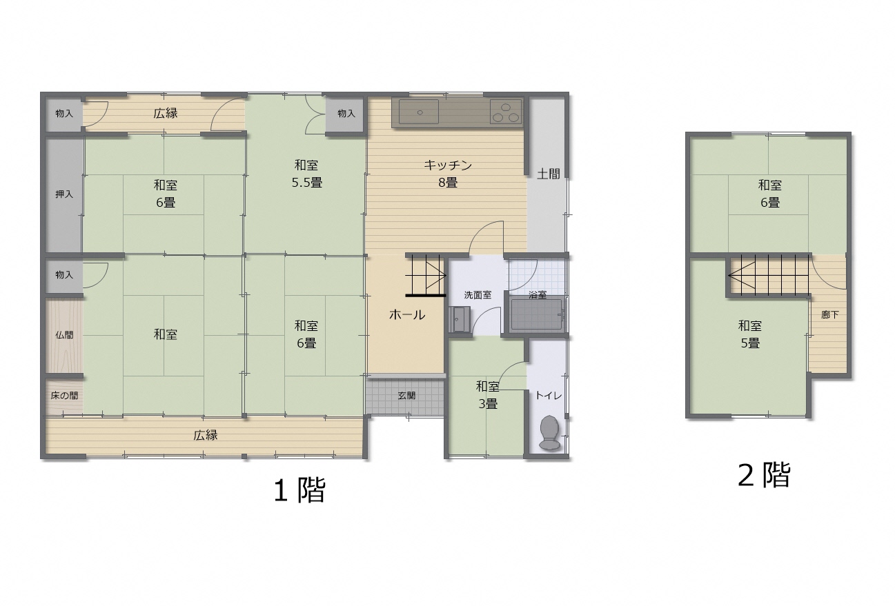 Floor plan for Wood house on a large plot in Monobe, Ayabe