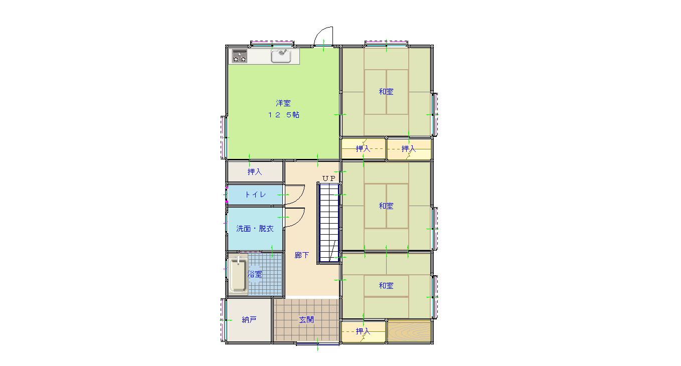 Floor plan for 1980s wood house in Tokushima