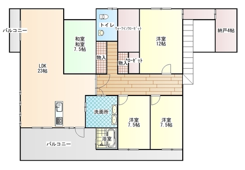 Floor plan for 2000s steel-frame house, 4-min walk to station, Kagawa