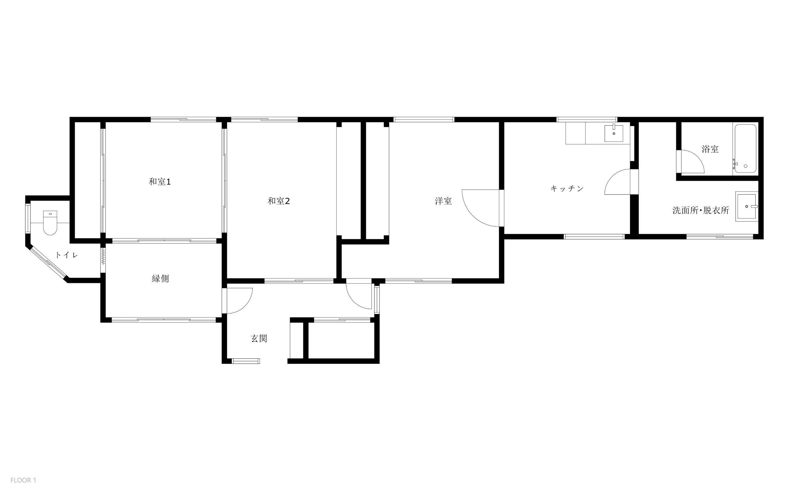 Floor plan for 1970s wood house in Matsusaka Kahada