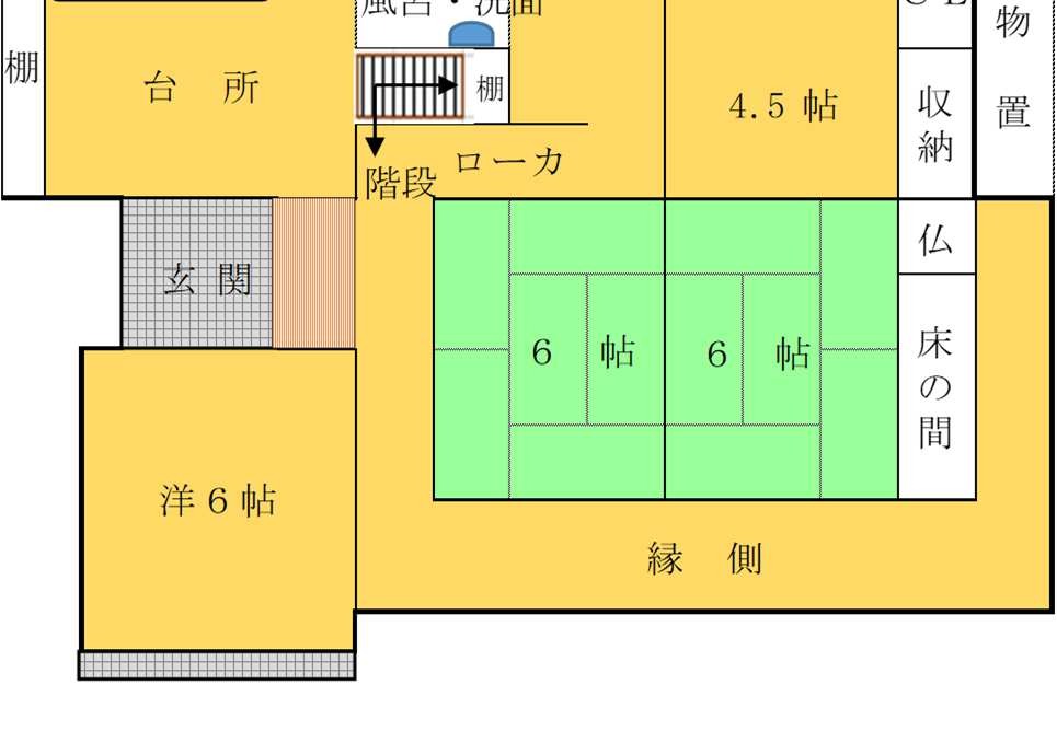 Floor plan for 1960s wood house in Torai, Satsuma