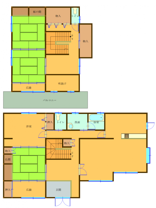 Floor plan for 1990s steel-frame house in Kasaoka