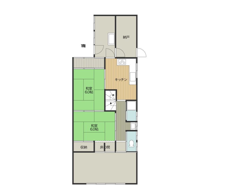 Floor plan for Retro single-family house (former shop) in Kasumi Ward