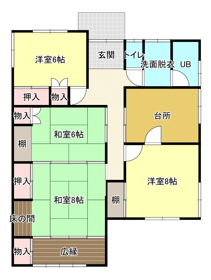 Floor plan for 1980s wood house in Kitakami