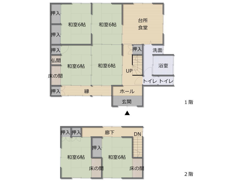 Floor plan for 1980s wood house in Yamaguchi