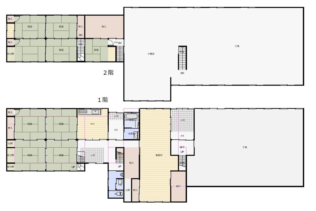 Floor plan for 1950s wood house near the coast in Amino, Kyotango