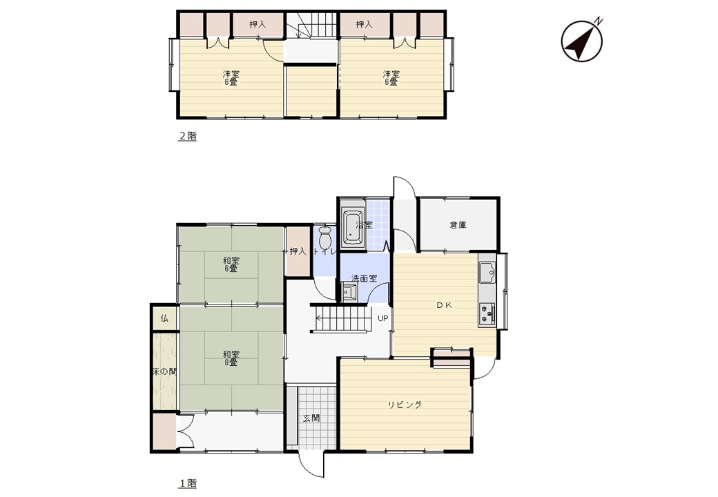 Floor plan for Viewing Appointments Accepted! 7 minutes on foot from Suzuran-no-Sato Station. 2-story house with convenient floor plan.