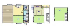 Floor plan for 1990s steel-frame house in Gifu