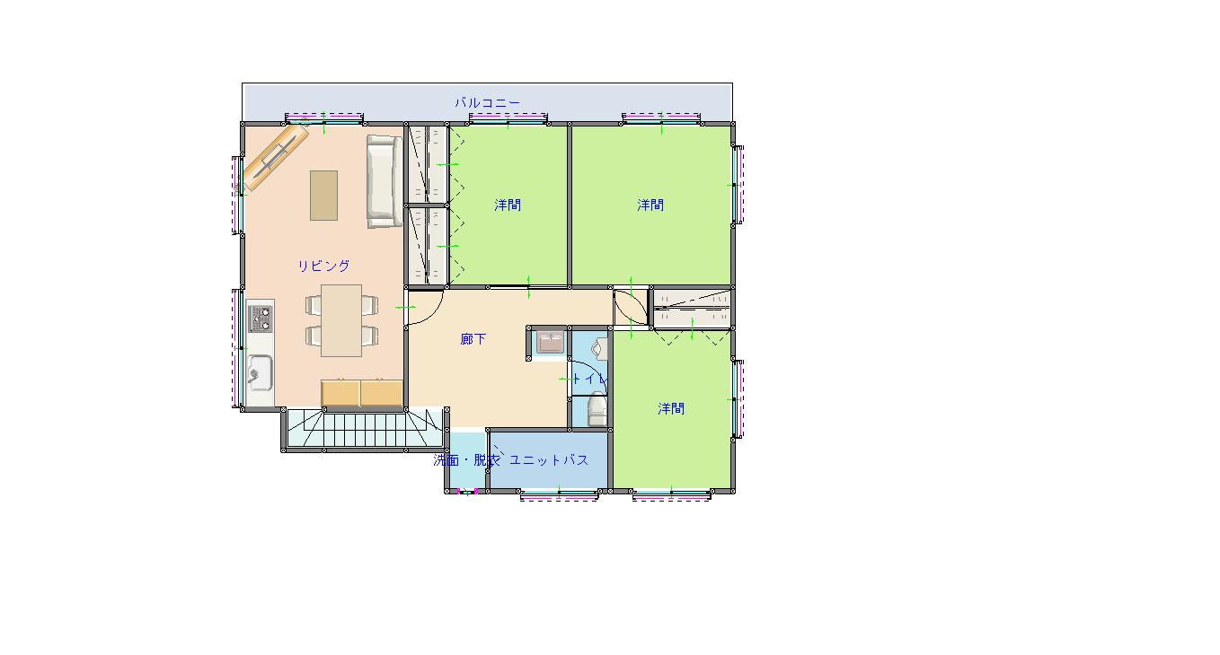 Floor plan for 1990s steel-frame house in Tokushima