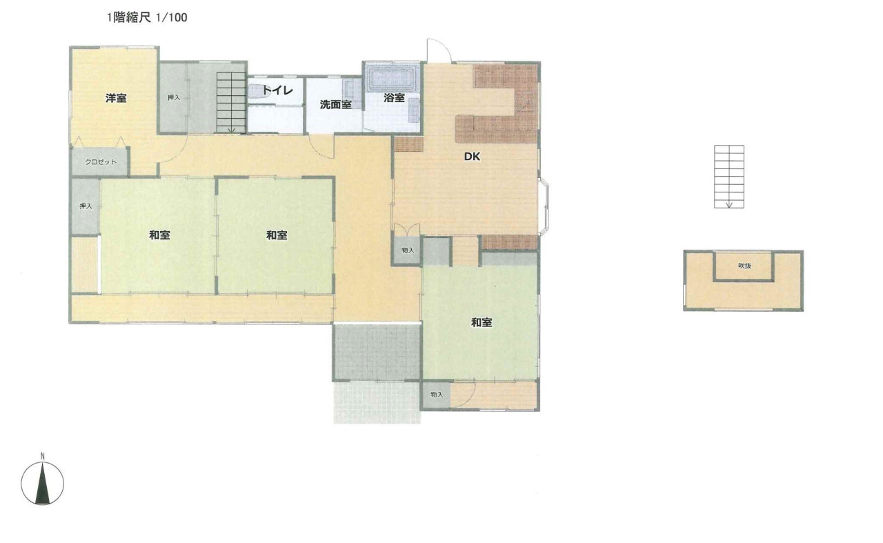 Floor plan for 1990s wood house in Tochigi