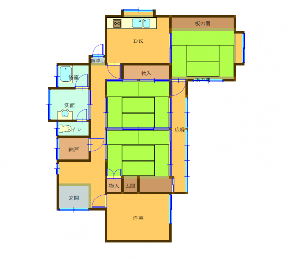 Floor plan for 1980s wood house in Okayama
