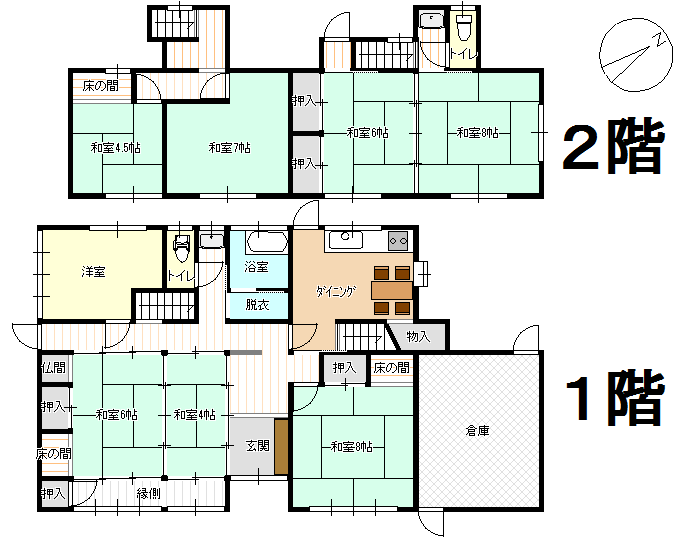 Floor plan for 1960s wood house on a large plot in Tottori