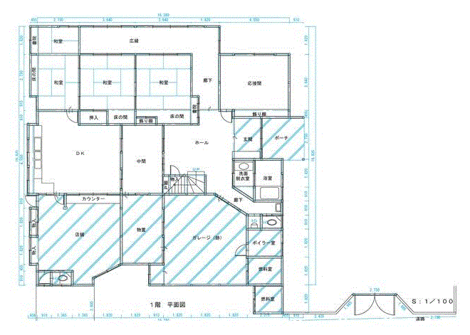 Floor plan for 1970s wood house on a large plot in Kitakami