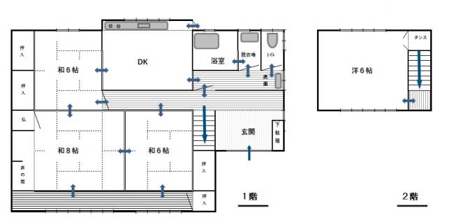Floor plan for 1970s wood house, 17-min walk to station, Shimane