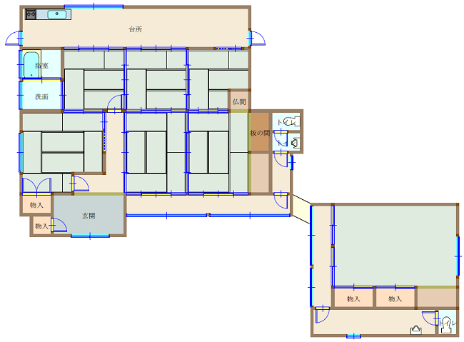Floor plan for 1890s wood house in Okayama