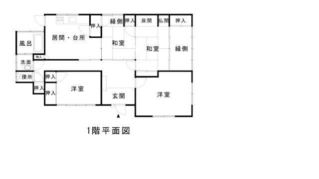 Floor plan for 1970s wood house, 9-min walk to station, Nagasaki
