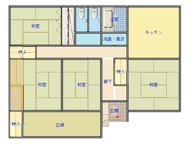 Floor plan for 1980s wood house in Koyama, Kimotsuki, farmland, approval needed
