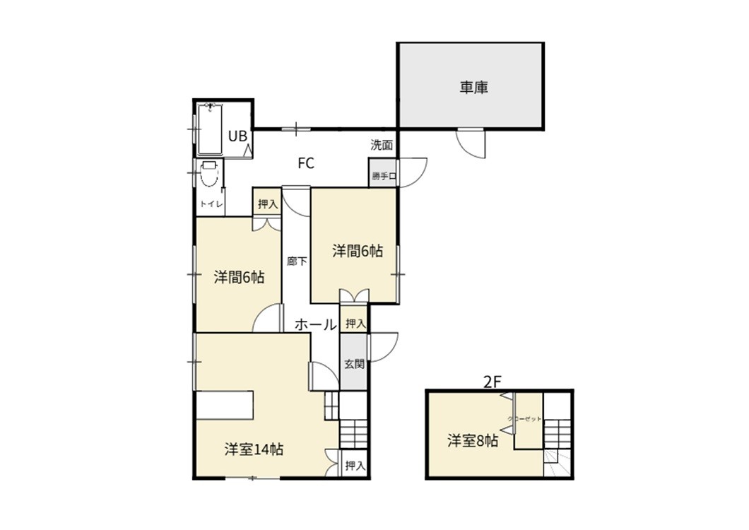 Floor plan for 1960s wood house, 12-min walk to station, Ibusuki, Kagoshima
