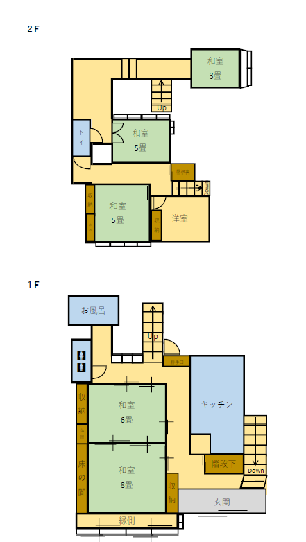 Floor plan for 1970s wood house in Nagasaki