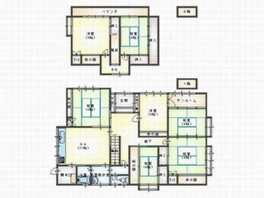 Floor plan for 1970s wood house in Aomori