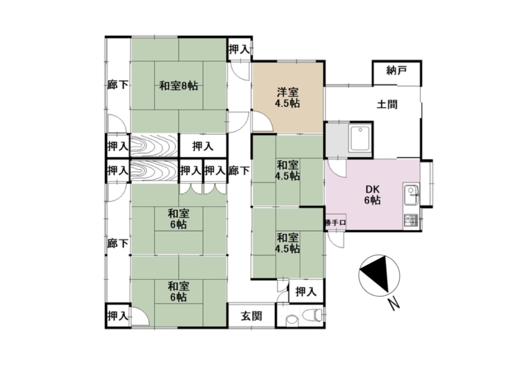 Floor plan for 1950s wood house in Hiroshima